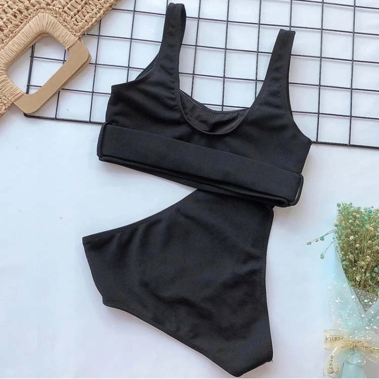 STRÓJ KĄPIELOWY WYSOKI STAN SEXY BIKINI CZARNY.png