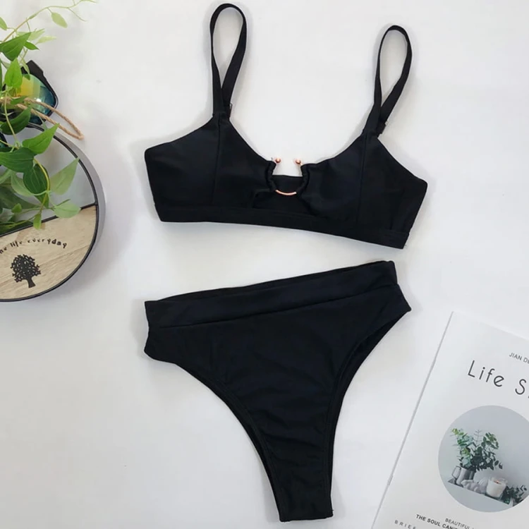 STRÓJ KĄPIELOWY SEXY BIKINI WYSOKI STAN CZARNY.jpg
