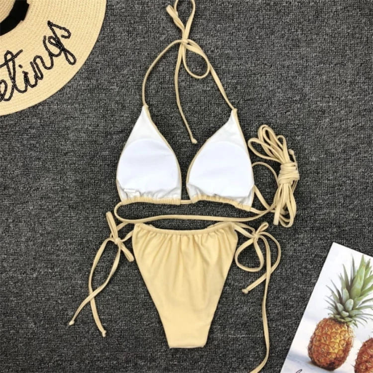STRÓJ KĄPIELOWY SEXY BIKINI WIĄZANE BEŻOWE.jpg