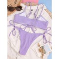 Strój Kąpielowy Sexy Bikini Wiązane Straps Fiolet.jpg