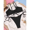 Strój Kąpielowy Sexy Bikini Wiązane Straps Czarny.jpg