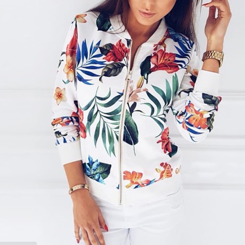 Bluza w Kwiaty Damska Kurtka Bomberka Biała.jpg