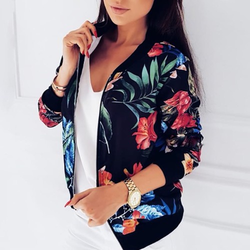 Bluza w Kwiaty Damska Kurtka Bomberka Granatowa.jpg