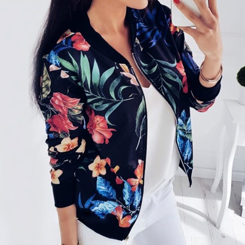 Bluza w Kwiaty Damska Kurtka Bomberka Granatowa.jpg