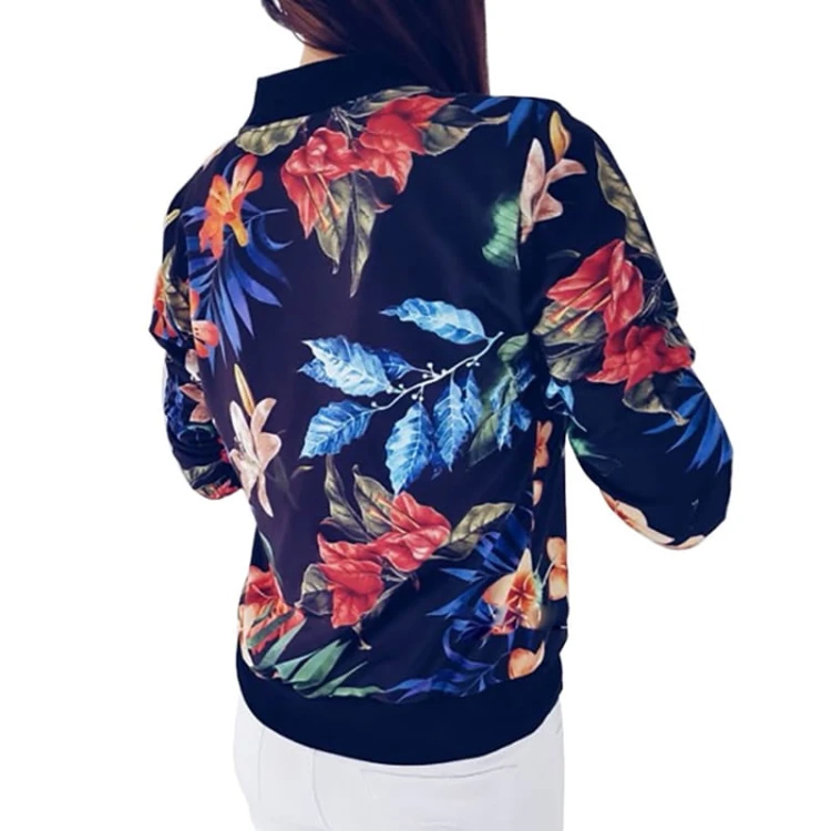 Bluza w Kwiaty Damska Kurtka Bomberka Granatowa.jpg