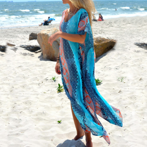 Pareo Letnia Tunika Sukienka Plażowa Narzutka Boho.png