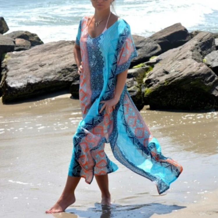 Pareo Letnia Tunika Sukienka Plażowa Narzutka Boho.png