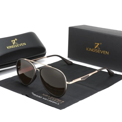 Okulary Przeciwsłoneczne Kingseven Uv400 Pilotki Gold/Brown.jpg