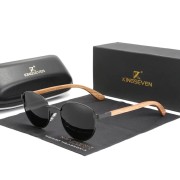 Okulary Przeciwsłoneczne Kingseven Uv400 Drewniane Black