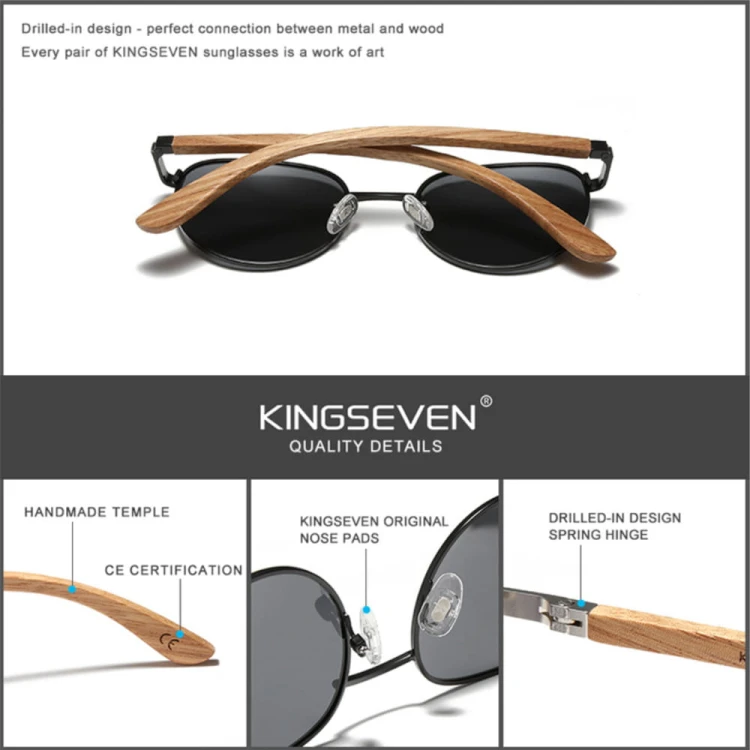 Okulary Przeciwsłoneczne Kingseven Uv400 Drewniane Brown.jpg