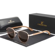 Okulary Przeciwsłoneczne Kingseven Uv400 Drewniane Brown