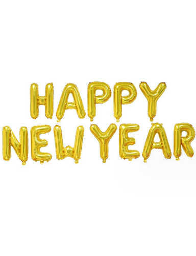 Zestaw Balonów Balony Sylwester Happy New Year 40cm.png