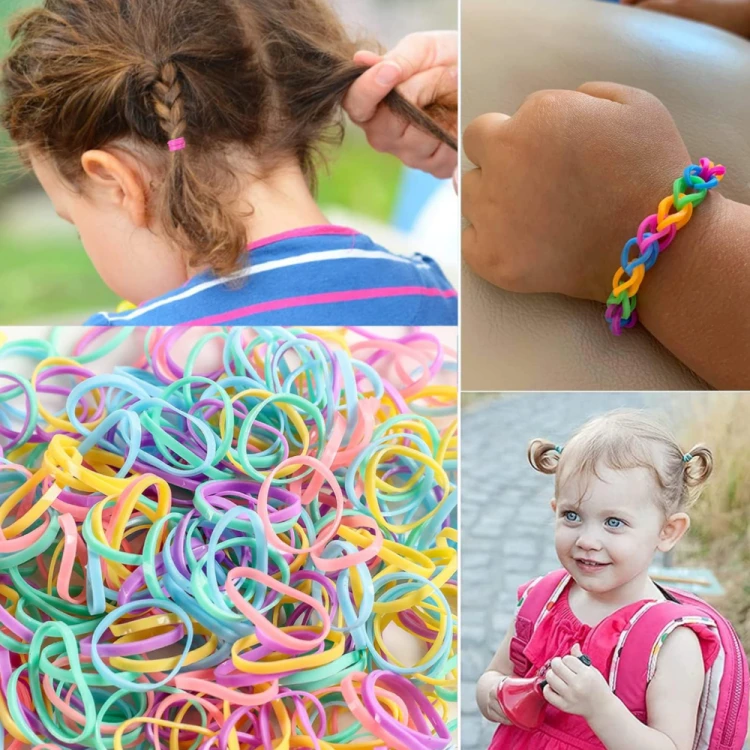 Silikonowe Mini Gumki Do Warkoczyków Kolorowe 1000 szt