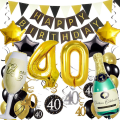 Stylowa Dekoracja Urodzinowa Na Imprezę 40 Happy Birthday.png