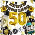 Stylowa Dekoracja Urodzinowa Na Imprezę 50 Happy Birthday.png