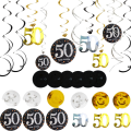 Stylowa Dekoracja Urodzinowa Na Imprezę 50 Happy Birthday.png
