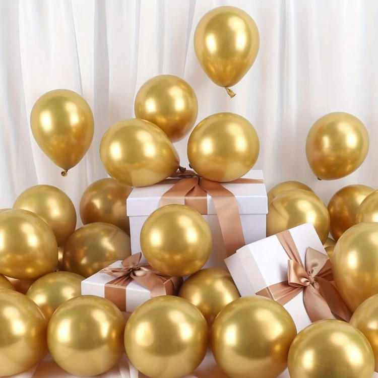 Balony Srebrno Złote Dekoracja Na Przyjęcie Zestaw.png