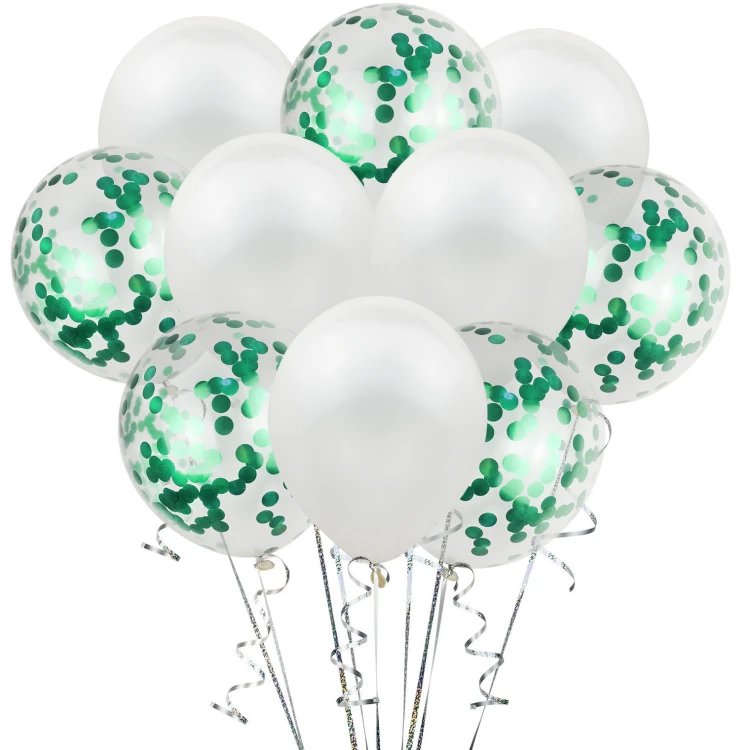 Zestaw Balonów Zielone Z Konfetti 10 szt.png