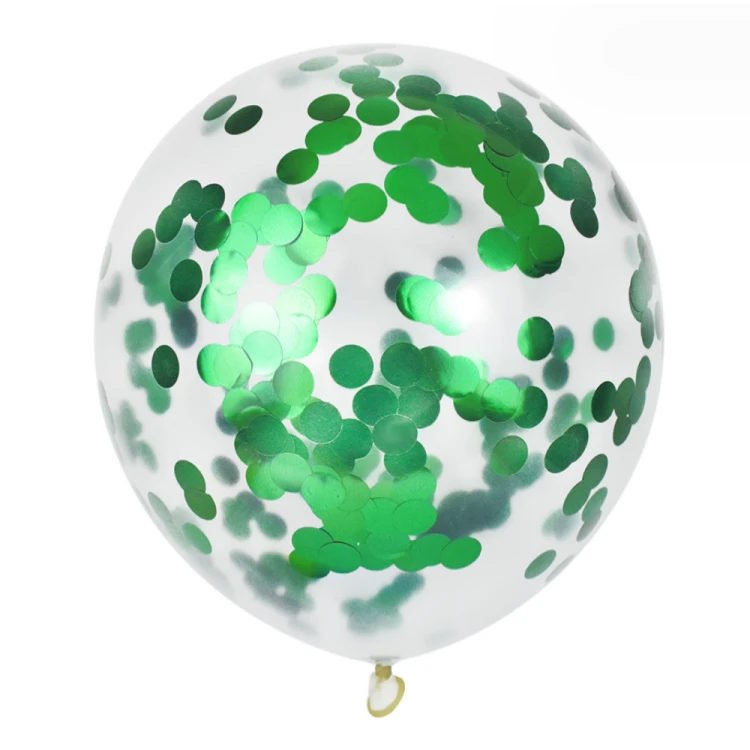 Zestaw Balonów Zielone Z Konfetti 10 szt
