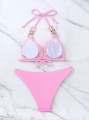 Strój Kąpielowy Różowy Bikini Złote Łańcuchy.jpg