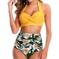 Strój Kąpielowy Wysoki Stan Bikini Żółte.jpg