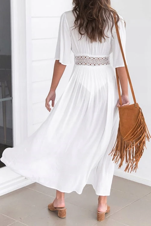LETNIA SUKIENKA MAXI TUNIKA PLAŻOWA BOHO KORONKA.jpeg