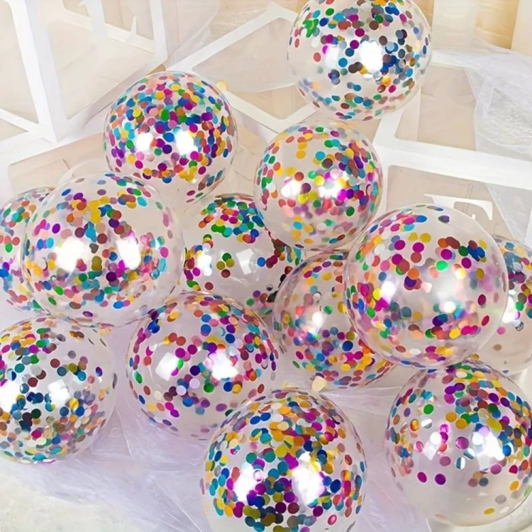 Balony Z Kolorowym Konfetti Kropki Zestaw 5 szt.jpg