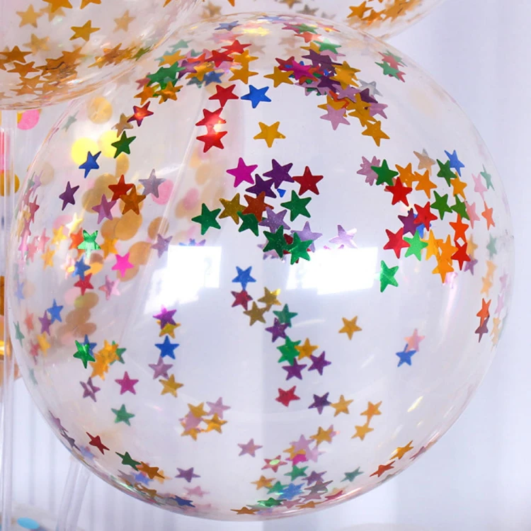 Balony Z Kolorowym Konfetti Gwiazdki Zestaw 5 szt.jpg