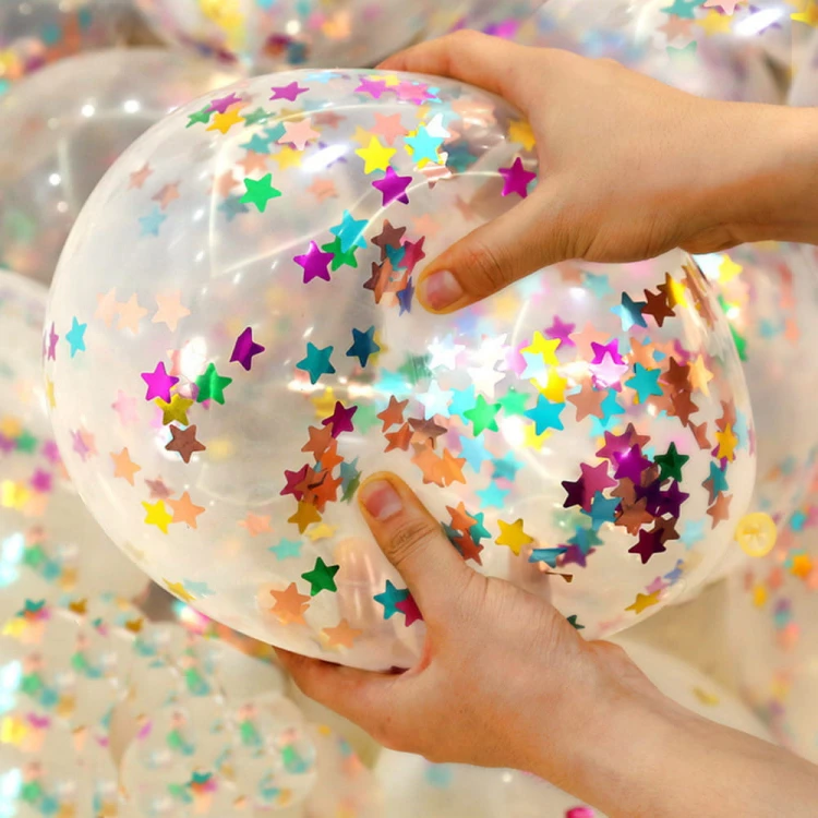 Balony Z Kolorowym Konfetti Gwiazdki Zestaw 5 szt.jpg