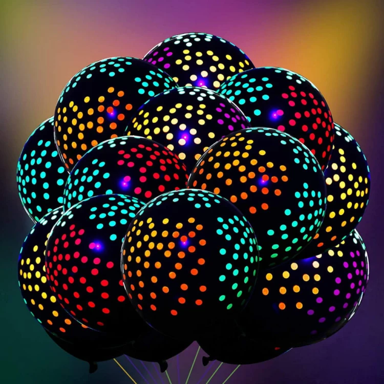 Zestaw Balonów Fluorescencyjnych Neon Kropki 10 szt .jpg