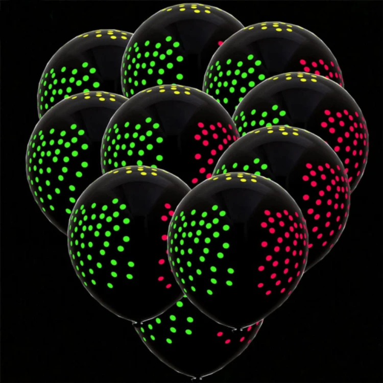 Zestaw Balonów Fluorescencyjnych Neon Kropki 10 szt .jpg