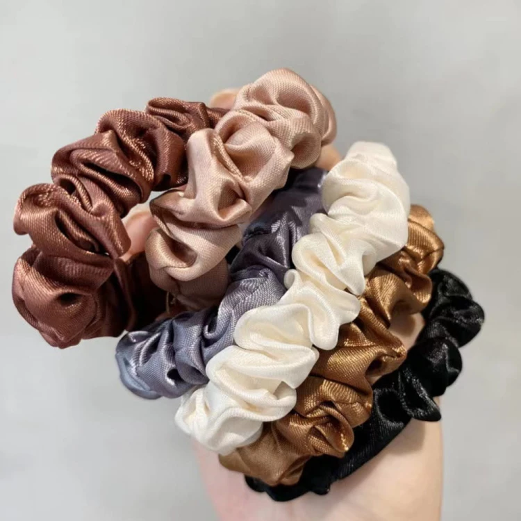 Zestaw Satynowych Gumek do włosów Scrunchies - 6 szt