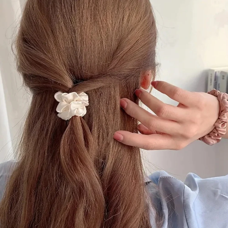 Zestaw Satynowych Gumek do włosów Scrunchies - 6 szt