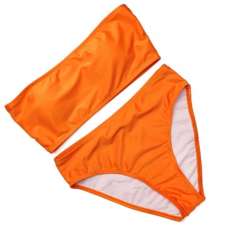 STRÓJ KĄPIELOWY SEXY BIKINI WYSOKI STAN POMARAŃCZOWY .jpg