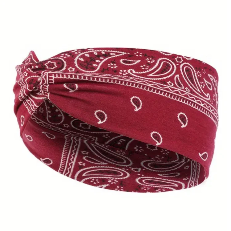 Opaska Do Włosów Szeroka Turban Elastyczna Bordo.png