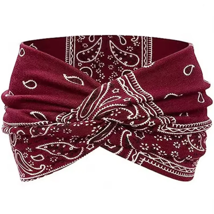 Opaska Do Włosów Szeroka Turban Elastyczna Bordo.png