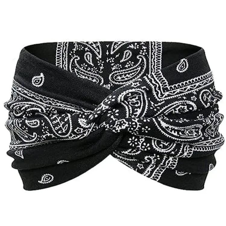 Opaska Do Włosów Szeroka Turban Elastyczna Czarna.png