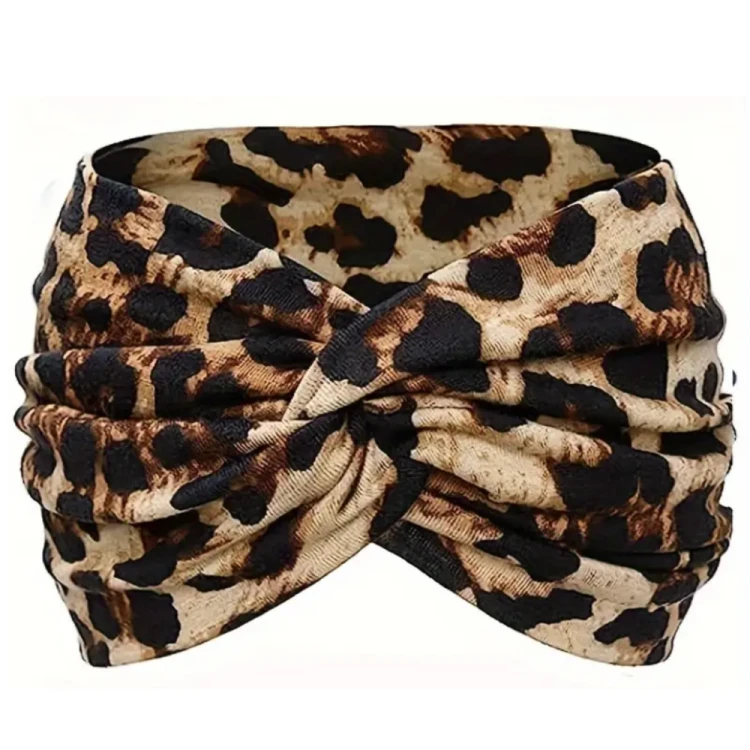 Opaska Do Włosów Szeroka Turban Elastyczna Panterka.png