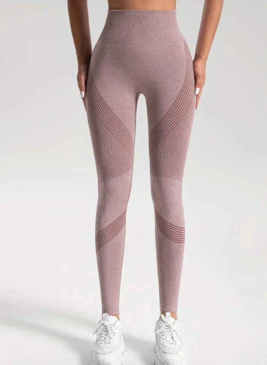 Legginsy Damskie Modelujące Pośladki Fitness różowe