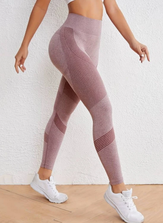 Legginsy Damskie Modelujące Pośladki Fitness różowe