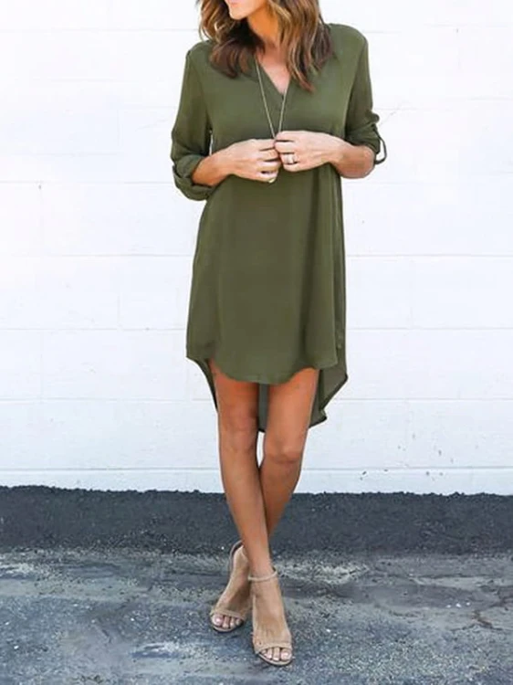 LUŹNA TUNIKA ASYMETRYCZNA SUKIENKA OVERSIZE KHAKI.jpg