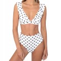 STRÓJ KĄPIELOWY BIKINI W KROPKI WYSOKI STAN BIAŁE.jpg