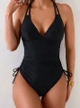 Wyszczuplający Jednoczęściowy Strój Kąpielowy Czarny