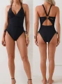 Wyszczuplający Jednoczęściowy Strój Kąpielowy Czarny