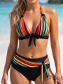 Strój Kąpielowy Dwuczęściowy Bikini Wysoki Stan