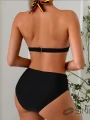 Strój Kąpielowy Dwuczęściowy Bikini Wysoki Stan