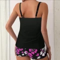 Tankini Dwuczęściowy Strój Kąpielowy Z Koszulką Kwiaty Róż