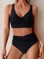 Strój Kąpielowy Wysoki Stan Bikini Czarne.png