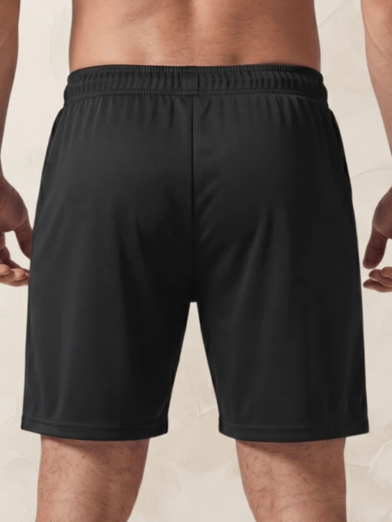 Spodenki Męskie Sportowe Szorty Z Gumką Czarne.png