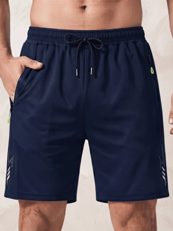 Spodenki Męskie Sportowe Szorty Z Gumką Granatowe.png